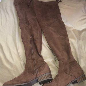 Over the Knee Suede Tan Boots! Great for Fall!!